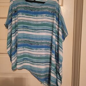 Zack & Rachel Stripe asymmetrical top 1XL